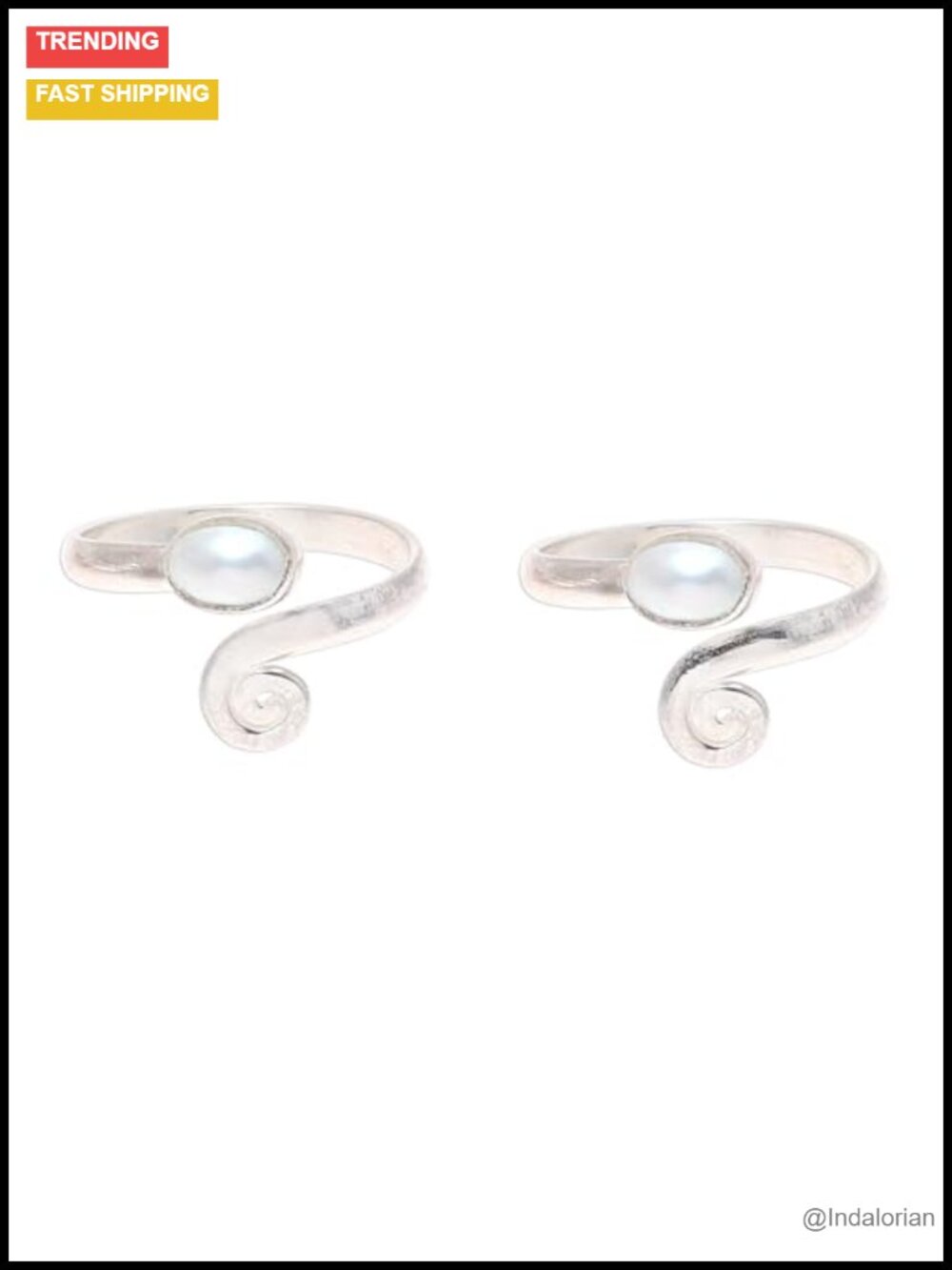 Sterling Silver Wrap Toe Ring with Pearl - Handcrafted